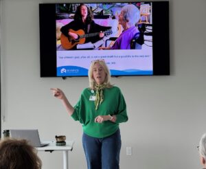 Cathy Conway speaks to AAUW Santa Cruz County Meeting April 2025